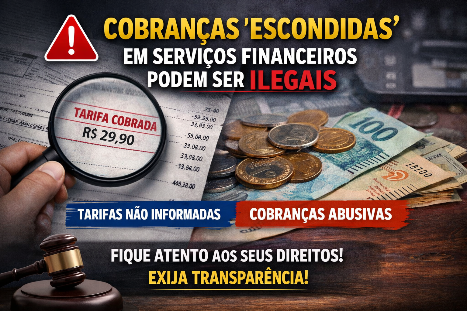 Cobranças “escondidas” em serviços financeiros geram alerta e podem ser ilegais